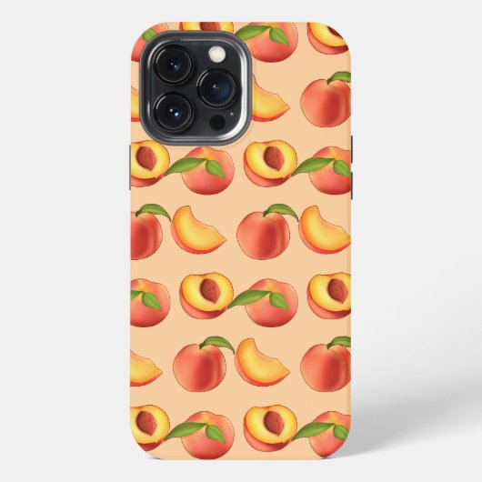 もも フルーツ パターン iPhoneケース (裏面)