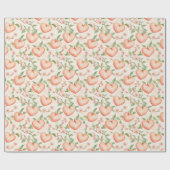 もも ミント プレティー ハート フラワーズ バースデー ラッピングペーパー (フラット)