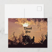 もも 水彩 夕焼け 風景 木々 ありがとう ポストカード (正面/裏面)