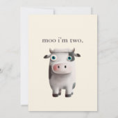 もも！2歳の誕生日 かわいい牛の2歳誕生日 招待状 (裏面)