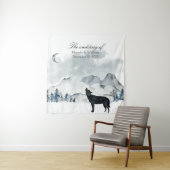 もやのかかった山の水彩画ウェディング タペストリー (インサイチュ)