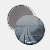 もやのかかった湿原の風景 マグネット (正面/裏面)