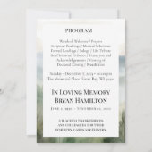 もやのかかった自然の水彩画の葬儀プログラム 招待状 (裏面)