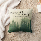 もやのかかった霧の山々しい森の平穏 クッション (ブランケット)