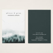 もやの山のネックレスとイヤリングの展示カード (正面&裏面)