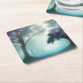 もやの森 スクエアペーパーコースター (アングル)