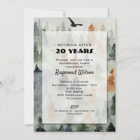 もやの森 退職パーティーの招待状 (正面)