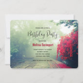 もやの鉄道 tracks 風景写真 誕生日 招待状 (正面)