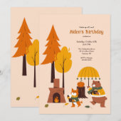 もりのどうぶつ ウォームアップ 招待状 (正面/裏面)