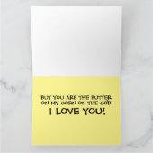 もろいとうもろいとう、愛してるよ、ユーモアたっぷりのカード カード (内部)