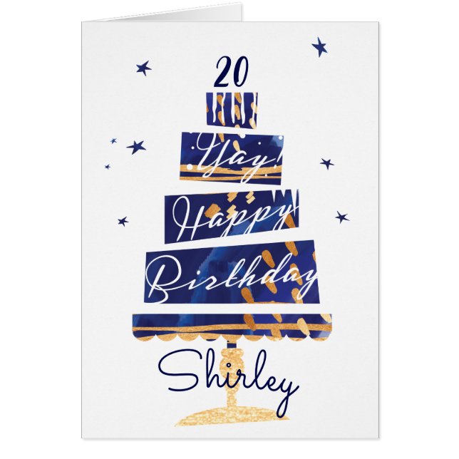 「やぁ！ハッピーバースデーモダン」ネイビーケーキ (正面)