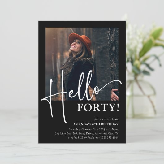 やあフォーティ!40歳ミニマルの誕生日パーティー 招待状 (スタンド正面)