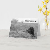 やあ分野の挨拶状の犬 カード (黄色い花)