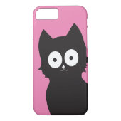 やあ! |ピンクの背景のブラック子猫 Case-Mate iPhoneケース (裏面)