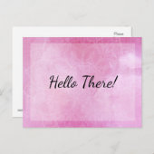 「やあ!」 メモ、ピンクの水色のマンダラ ポストカード (正面/裏面)