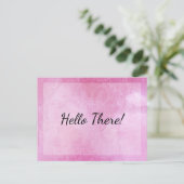 「やあ！」 メモ、ピンクの水色のマンダラ ポストカード (スタンド正面)