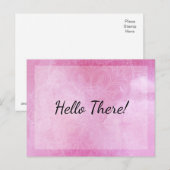 「やあ！」 メモ、ピンクの水色のマンダラ ポストカード (正面/裏面)