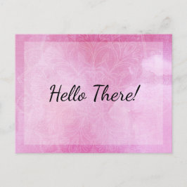 「やあ！」 メモ、ピンクの水色のマンダラ ポストカード