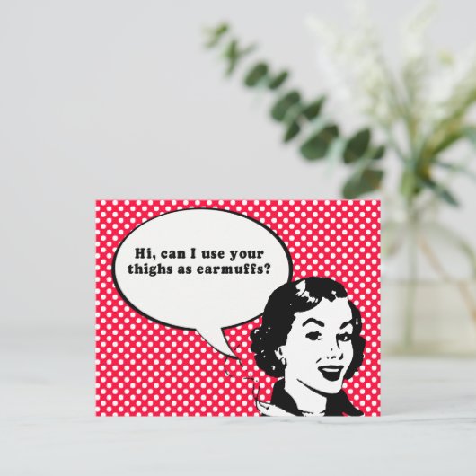 やあ、太ももももをイヤーマフとして使ってもいい ポストカード (スタンド正面)