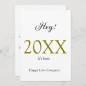 やあ、新年のゴールドブラックシンプルミニ シーズンカード (正面/裏面)