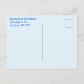 やかんおよびコップが付いているお茶会 インビテーションポストカード (裏面)