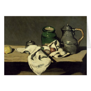 やかんが付いているポールセザンヌ の静物画、c.1869