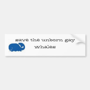 やがて生まれる陽気なクジラを…救って下さい バンパーステッカー
