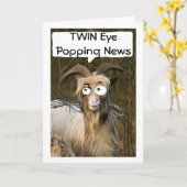 やぎの目が飛び出すニュース私の「双子の誕生日」 カード (黄色い花)