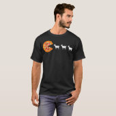 やぎピザ好きの月テーマ かわいい Tシャツ (正面フル)