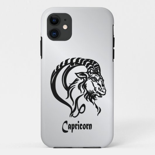 やぎ座とシンボルのシルバー Case-Mate iPhoneケース (裏面)