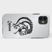 やぎ座とシンボルのシルバー Case-Mate iPhoneケース (裏面(横))
