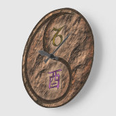 やぎ座と土の酉 ラージ壁時計 (傾斜)