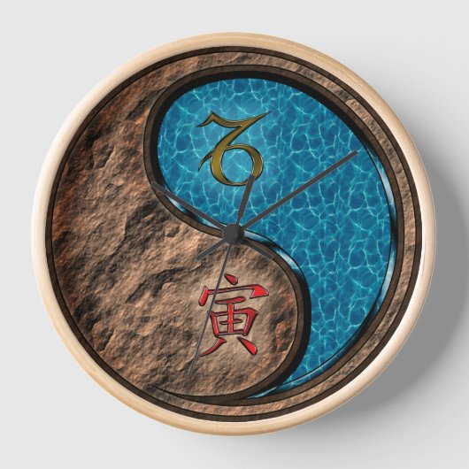 やぎ座と水の虎 壁時計 (正面)