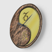 やぎ座と金属のドラゴン ラージ壁時計 (傾斜)
