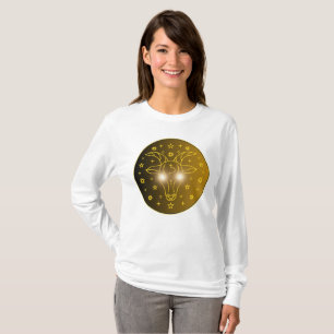 やぎ座のゾディアックエンブレム ミニマルな天体シンボル Tシャツ