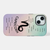 やぎ座のホロスコープの性格 女子 iPhone 15ケース (裏面横)