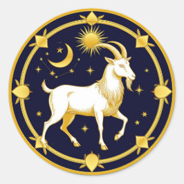 やぎ座の占星術記号アート ♑✨ ラウンドシール