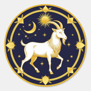 やぎ座の占星術記号アート ♑✨ ラウンドシール