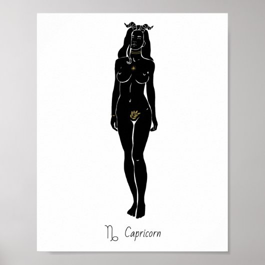 やぎ座の女神の姿を描いた天体アート ポスター (正面)