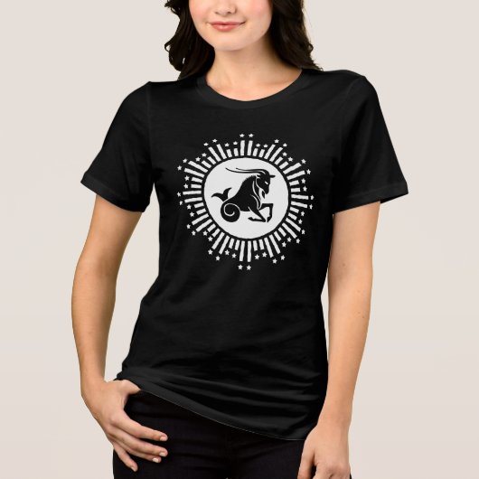 やぎ座の宇宙爆発デザイン トライブレンドＴシャツ (正面)