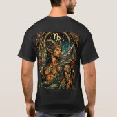 やぎ座の男性的な天体デザイン Tシャツ (裏面)