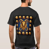 やぎ座の誕生日に贈るゴールドのギフト Tシャツ (裏面)