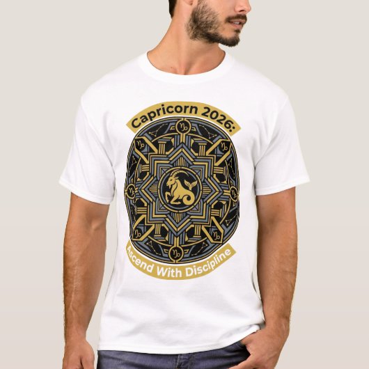やぎ座2026ゾディアック・マンダラ | アースサイン・アストロ Tシャツ (正面)