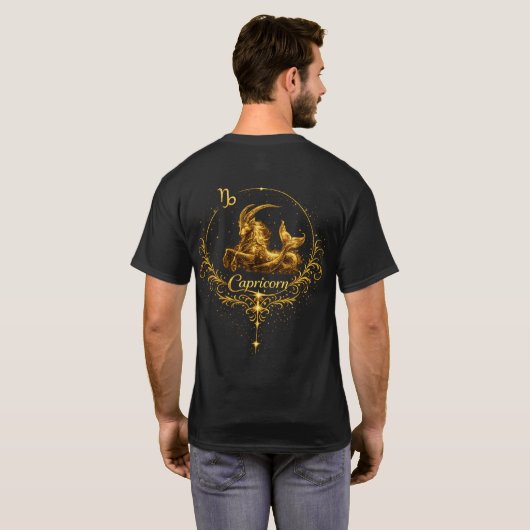 やぎ座 ユニーク 星座 Tシャツ (裏面フル)