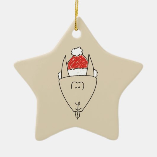 やぎ座 占星術 かわいいイラスト セラミックオーナメント (正面)