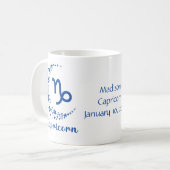 やぎ座 占星術 誕生日 青 白 コーヒーマグカップ (正面左)
