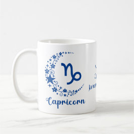 やぎ座 占星術 誕生日 青 白 コーヒーマグカップ