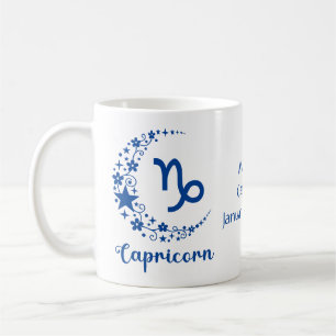 やぎ座 占星術 誕生日 青 白 コーヒーマグカップ