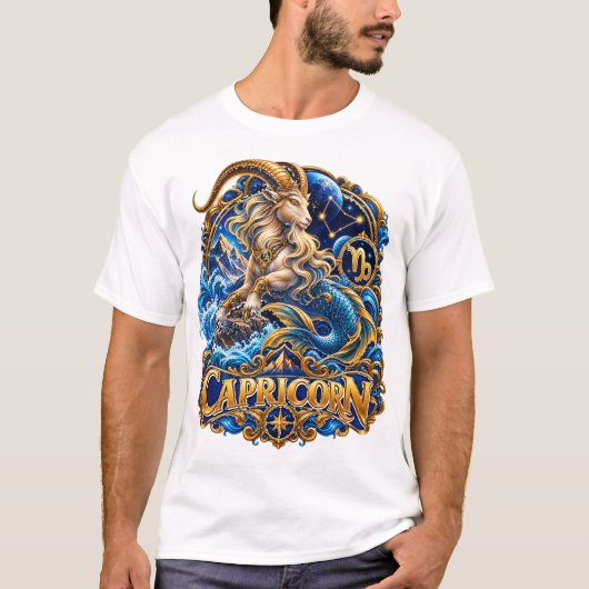 やぎ座 星座 占星術 ホロスコープ Tシャツ (正面)
