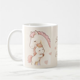 やさしいあたたかな色使い 子馬のキュートなデザイン 愛を込めて コーヒーマグカップ